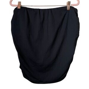 Becca By Rebecca Virtue Strapless Swim Top 1X Black Ruched Swimsuit Resortwear